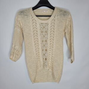 Pink Rose Lace Knit Sweater